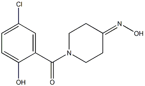 1-(5-chloro-2-hydroxybenzoyl)piperidin-4-one oxime Struktur