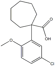 1-(5-chloro-2-methoxyphenyl)cycloheptane-1-carboxylic acid Struktur