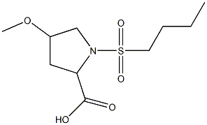 1-(butylsulfonyl)-4-methoxypyrrolidine-2-carboxylic acid Struktur