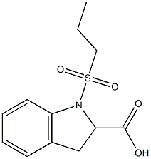 1-(propane-1-sulfonyl)-2,3-dihydro-1H-indole-2-carboxylic acid Struktur