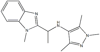 1,3,5-trimethyl-N-[1-(1-methyl-1H-1,3-benzodiazol-2-yl)ethyl]-1H-pyrazol-4-amine Struktur