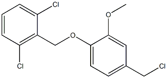 1,3-dichloro-2-[4-(chloromethyl)-2-methoxyphenoxymethyl]benzene Struktur