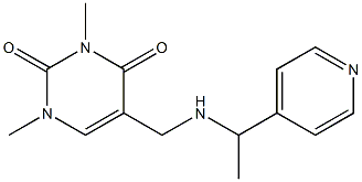 1,3-dimethyl-5-({[1-(pyridin-4-yl)ethyl]amino}methyl)-1,2,3,4-tetrahydropyrimidine-2,4-dione Struktur