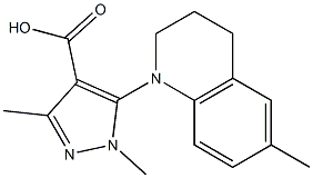 1,3-dimethyl-5-(6-methyl-1,2,3,4-tetrahydroquinolin-1-yl)-1H-pyrazole-4-carboxylic acid Struktur