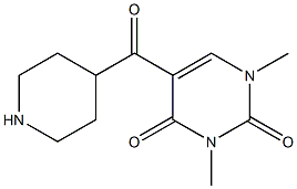 1,3-dimethyl-5-(piperidin-4-ylcarbonyl)-1,2,3,4-tetrahydropyrimidine-2,4-dione Struktur