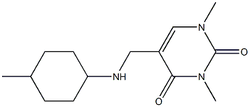 1,3-dimethyl-5-{[(4-methylcyclohexyl)amino]methyl}-1,2,3,4-tetrahydropyrimidine-2,4-dione Struktur