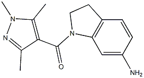 1-[(1,3,5-trimethyl-1H-pyrazol-4-yl)carbonyl]-2,3-dihydro-1H-indol-6-amine Struktur