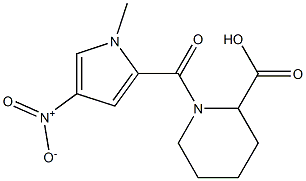 1-[(1-methyl-4-nitro-1H-pyrrol-2-yl)carbonyl]piperidine-2-carboxylic acid Struktur