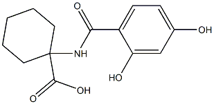 1-[(2,4-dihydroxybenzoyl)amino]cyclohexanecarboxylic acid Struktur