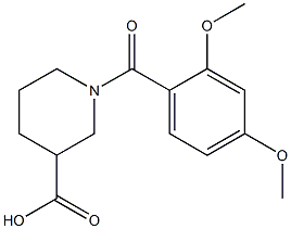 1-[(2,4-dimethoxyphenyl)carbonyl]piperidine-3-carboxylic acid Struktur