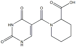 1-[(2,4-dioxo-1,2,3,4-tetrahydropyrimidin-5-yl)carbonyl]piperidine-2-carboxylic acid Struktur