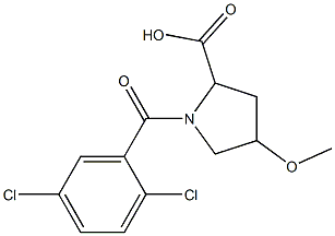 1-[(2,5-dichlorophenyl)carbonyl]-4-methoxypyrrolidine-2-carboxylic acid Struktur