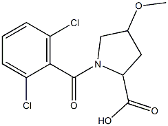 1-[(2,6-dichlorophenyl)carbonyl]-4-methoxypyrrolidine-2-carboxylic acid Struktur