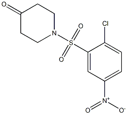 1-[(2-chloro-5-nitrobenzene)sulfonyl]piperidin-4-one Struktur