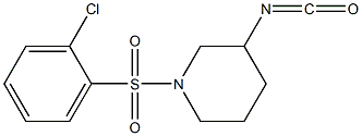 1-[(2-chlorobenzene)sulfonyl]-3-isocyanatopiperidine Struktur