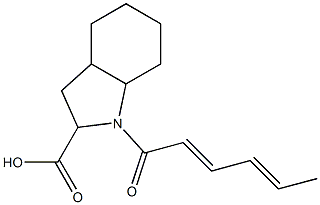 1-[(2E,4E)-hexa-2,4-dienoyl]octahydro-1H-indole-2-carboxylic acid Struktur