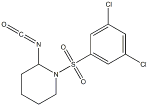 1-[(3,5-dichlorobenzene)sulfonyl]-2-isocyanatopiperidine Struktur