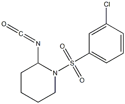 1-[(3-chlorobenzene)sulfonyl]-2-isocyanatopiperidine Struktur