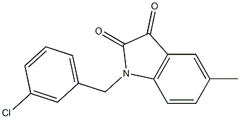 1-[(3-chlorophenyl)methyl]-5-methyl-2,3-dihydro-1H-indole-2,3-dione Struktur