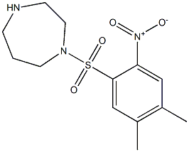 1-[(4,5-dimethyl-2-nitrobenzene)sulfonyl]-1,4-diazepane Struktur