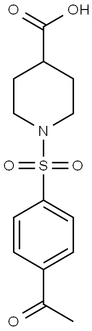 1-[(4-acetylbenzene)sulfonyl]piperidine-4-carboxylic acid Struktur