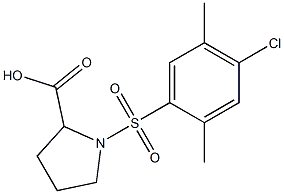 1-[(4-chloro-2,5-dimethylphenyl)sulfonyl]pyrrolidine-2-carboxylic acid Struktur