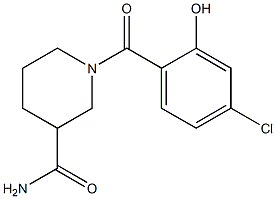 1-[(4-chloro-2-hydroxyphenyl)carbonyl]piperidine-3-carboxamide Struktur