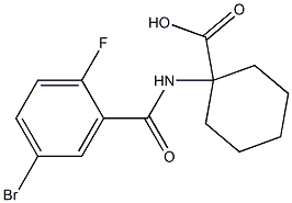 1-[(5-bromo-2-fluorobenzoyl)amino]cyclohexanecarboxylic acid Struktur