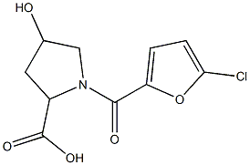 1-[(5-chlorofuran-2-yl)carbonyl]-4-hydroxypyrrolidine-2-carboxylic acid Struktur