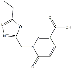 1-[(5-ethyl-1,3,4-oxadiazol-2-yl)methyl]-6-oxo-1,6-dihydropyridine-3-carboxylic acid Struktur