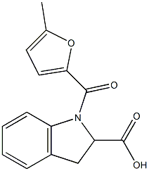 1-[(5-methylfuran-2-yl)carbonyl]-2,3-dihydro-1H-indole-2-carboxylic acid Struktur