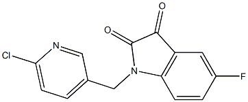 1-[(6-chloropyridin-3-yl)methyl]-5-fluoro-2,3-dihydro-1H-indole-2,3-dione Struktur