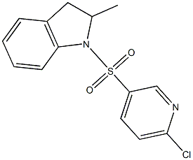 1-[(6-chloropyridine-3-)sulfonyl]-2-methyl-2,3-dihydro-1H-indole Struktur