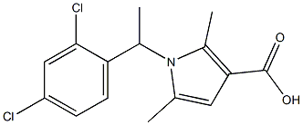 1-[1-(2,4-dichlorophenyl)ethyl]-2,5-dimethyl-1H-pyrrole-3-carboxylic acid Struktur