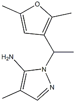 1-[1-(2,5-dimethylfuran-3-yl)ethyl]-4-methyl-1H-pyrazol-5-amine Struktur