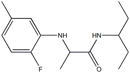 2-[(2-fluoro-5-methylphenyl)amino]-N-(pentan-3-yl)propanamide Struktur