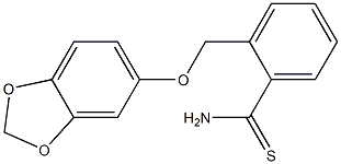 2-[(2H-1,3-benzodioxol-5-yloxy)methyl]benzene-1-carbothioamide Struktur