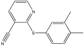 2-[(3,4-dimethylphenyl)sulfanyl]pyridine-3-carbonitrile Struktur