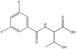 2-[(3,5-difluorophenyl)formamido]-3-hydroxybutanoic acid Struktur