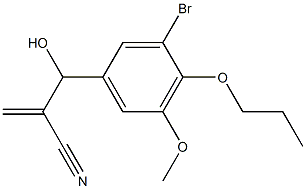 2-[(3-bromo-5-methoxy-4-propoxyphenyl)(hydroxy)methyl]prop-2-enenitrile Struktur