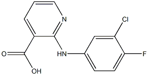 2-[(3-chloro-4-fluorophenyl)amino]pyridine-3-carboxylic acid Struktur