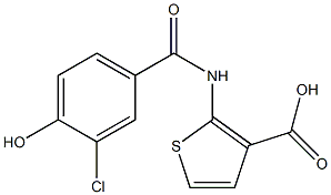 2-[(3-chloro-4-hydroxybenzene)amido]thiophene-3-carboxylic acid Struktur