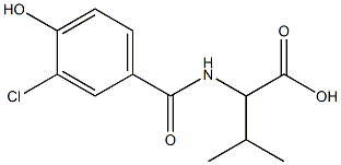 2-[(3-chloro-4-hydroxyphenyl)formamido]-3-methylbutanoic acid Struktur