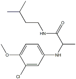 2-[(3-chloro-4-methoxyphenyl)amino]-N-(3-methylbutyl)propanamide Struktur