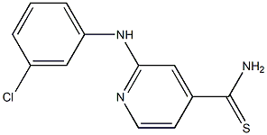 2-[(3-chlorophenyl)amino]pyridine-4-carbothioamide Struktur