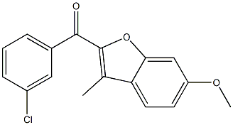 2-[(3-chlorophenyl)carbonyl]-6-methoxy-3-methyl-1-benzofuran Struktur