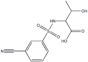 2-[(3-cyanobenzene)sulfonamido]-3-hydroxybutanoic acid Struktur