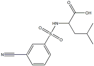 2-[(3-cyanobenzene)sulfonamido]-4-methylpentanoic acid Struktur