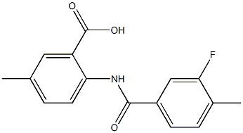 2-[(3-fluoro-4-methylbenzene)amido]-5-methylbenzoic acid Struktur