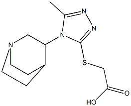 2-[(4-{1-azabicyclo[2.2.2]octan-3-yl}-5-methyl-4H-1,2,4-triazol-3-yl)sulfanyl]acetic acid Struktur